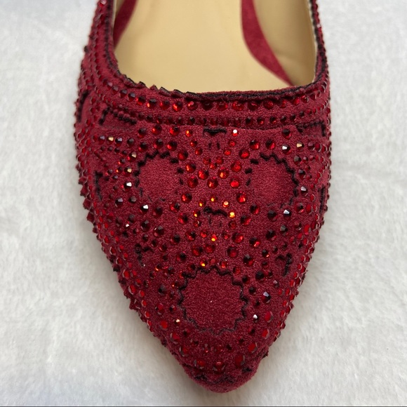 Pointed Toe Rhinestone Flats Mesh Slip On Shoes - Picture 7 of 7